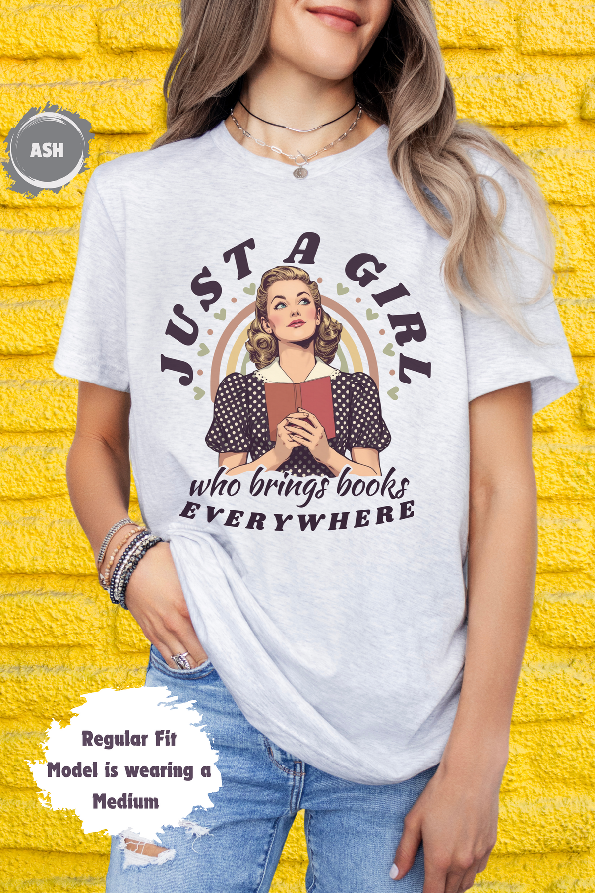 Just a Girl Who Brings Books Everywhere Bookish Pinup Girl