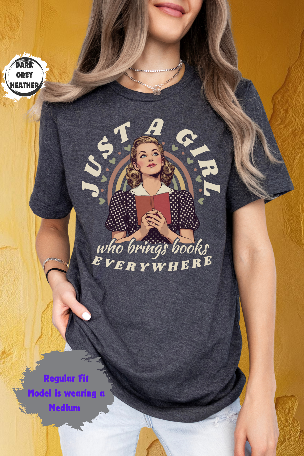Just a Girl Who Brings Books Everywhere Bookish Pinup Girl
