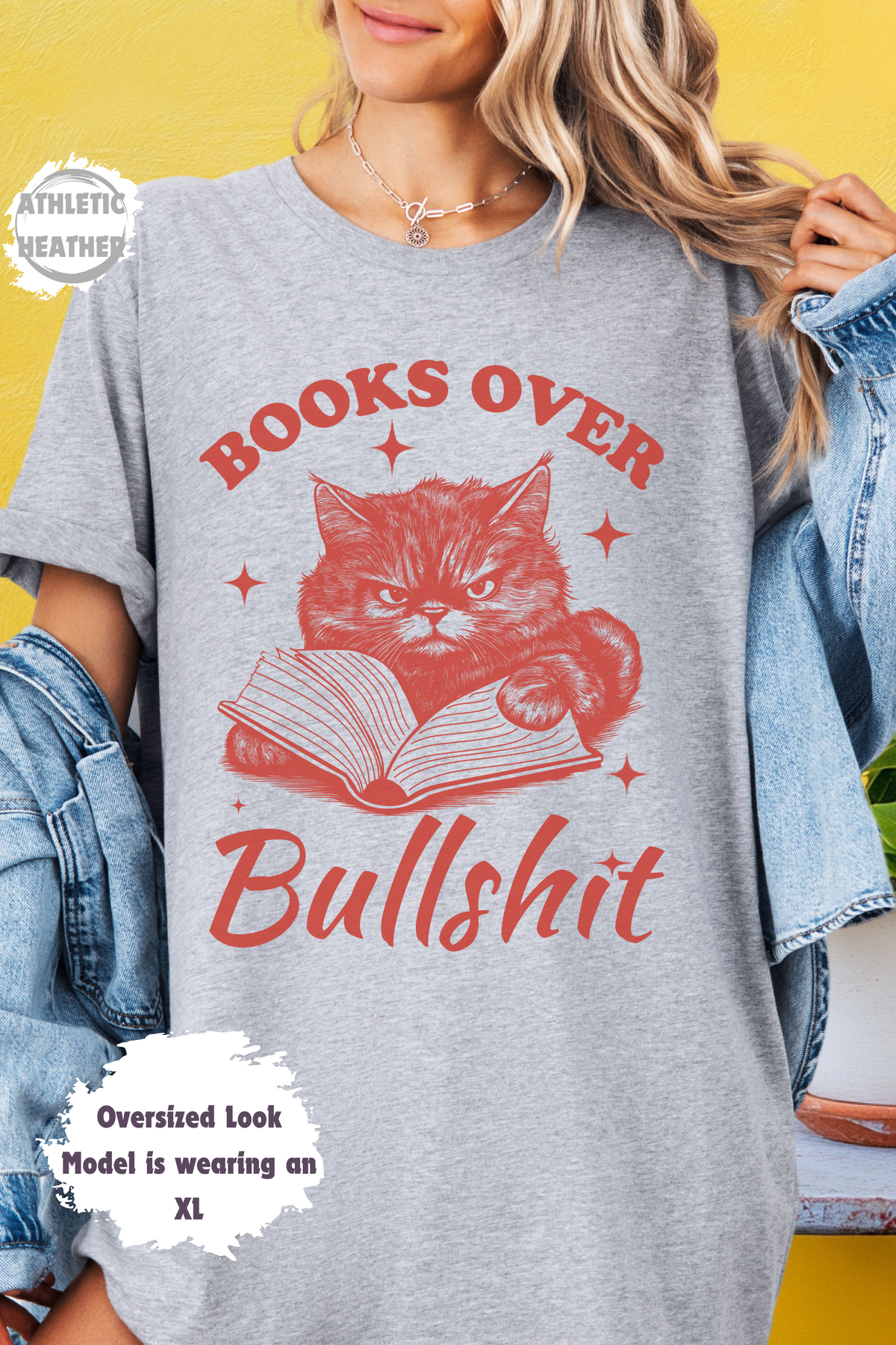 Cat Lovers Books over Bullshit Funny Literary Humor