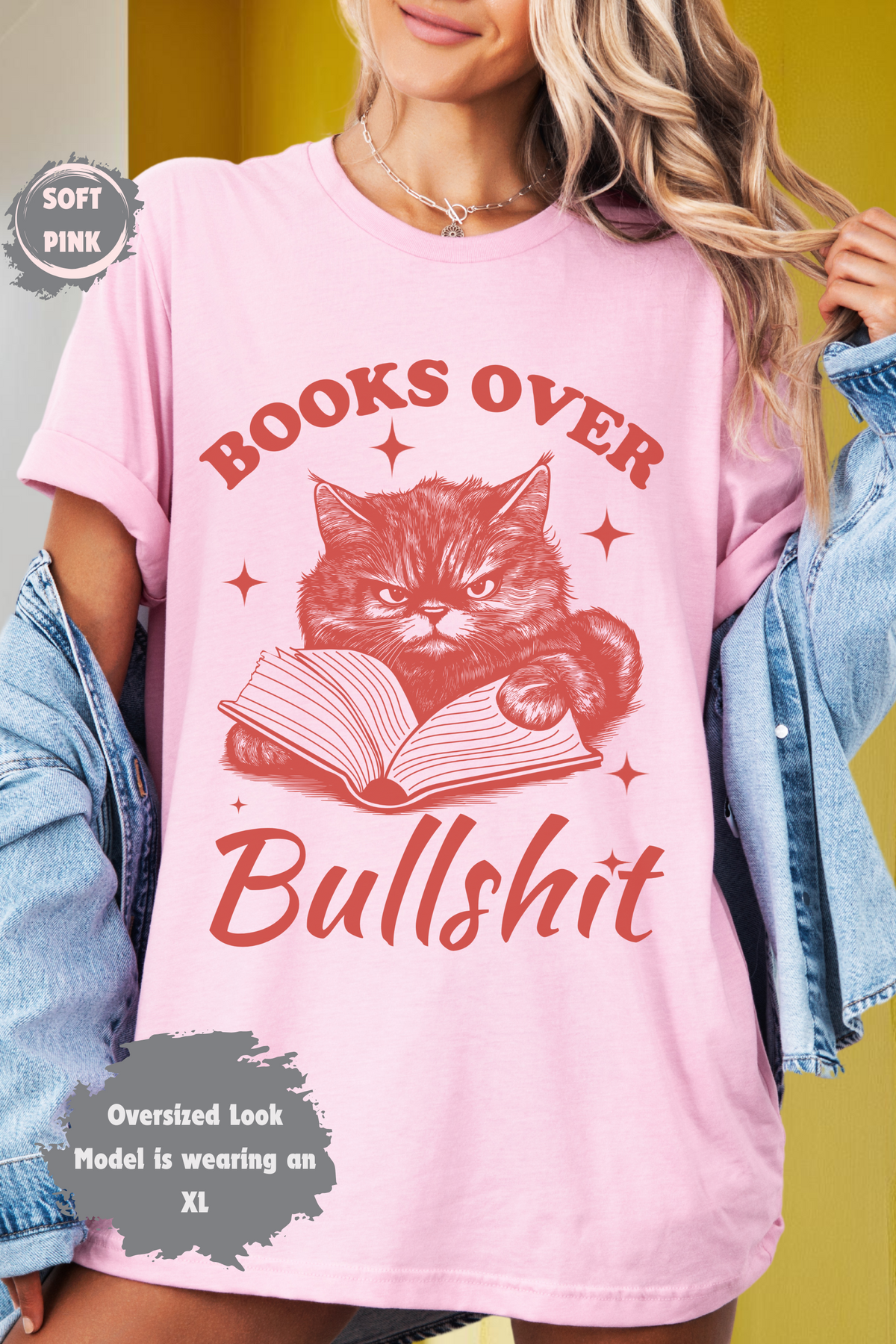 Cat Lovers Books over Bullshit Funny Literary Humor