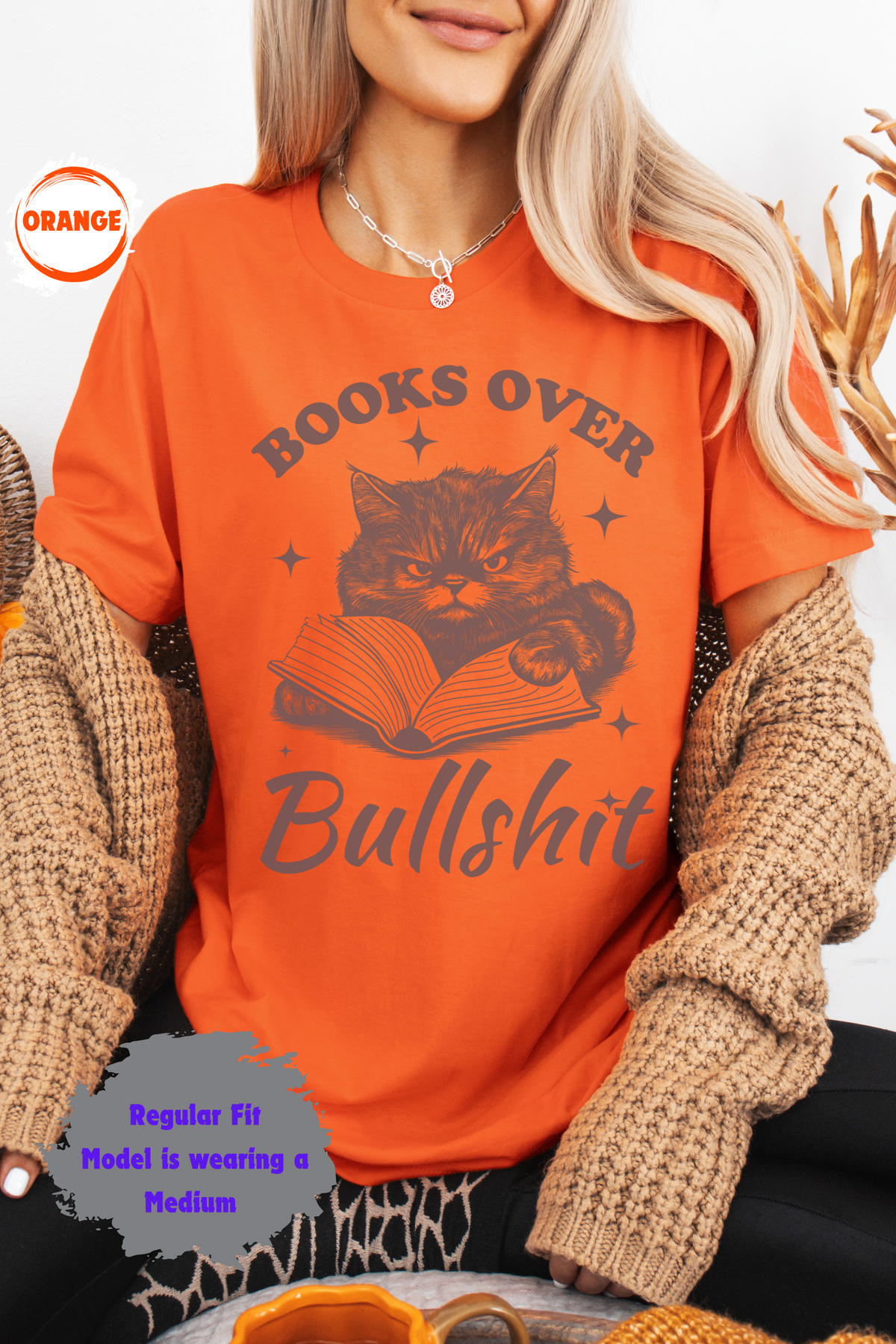 Cat Lovers Books over Bullshit Funny Literary Humor