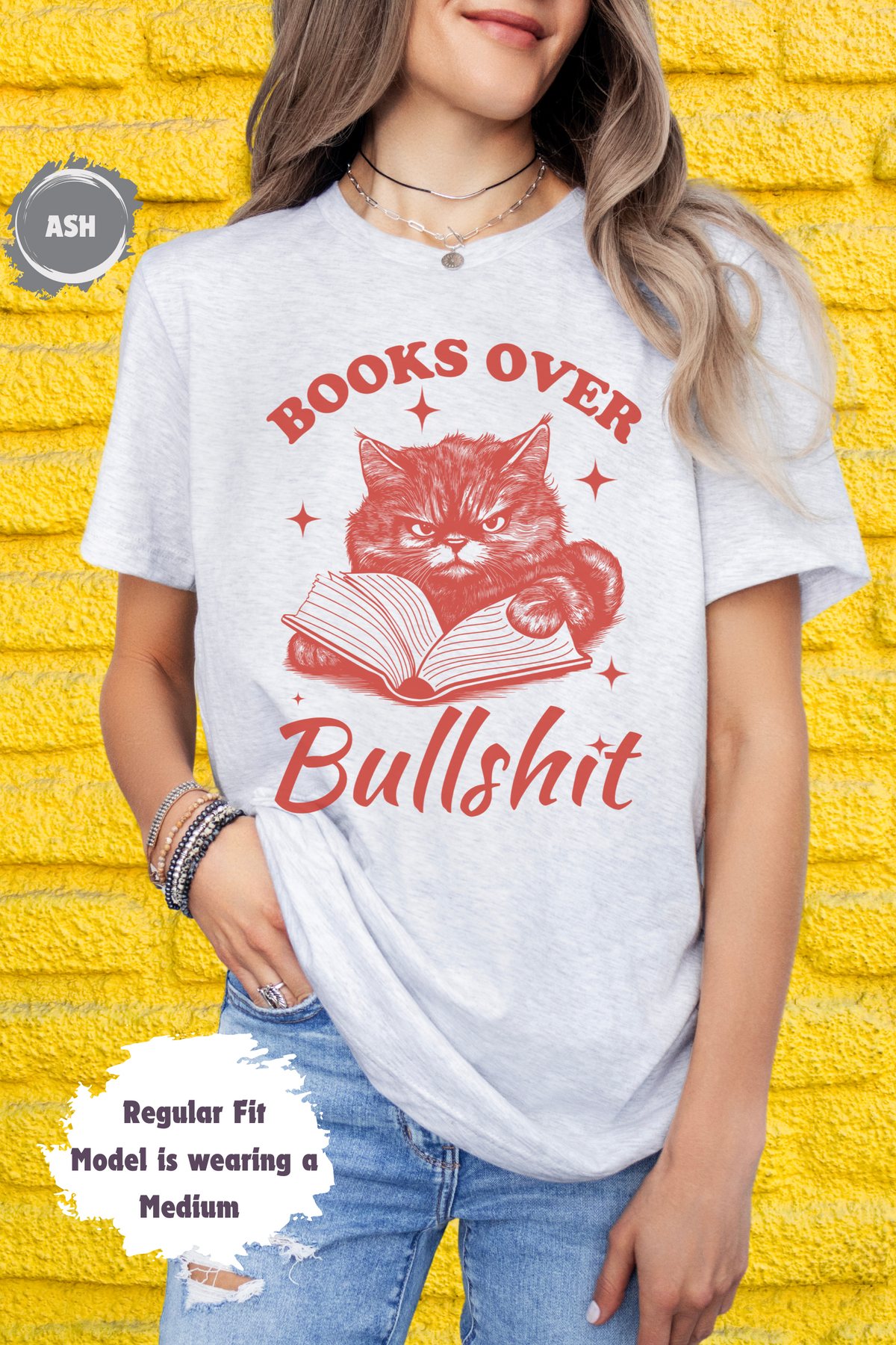 Cat Lovers Books over Bullshit Funny Literary Humor