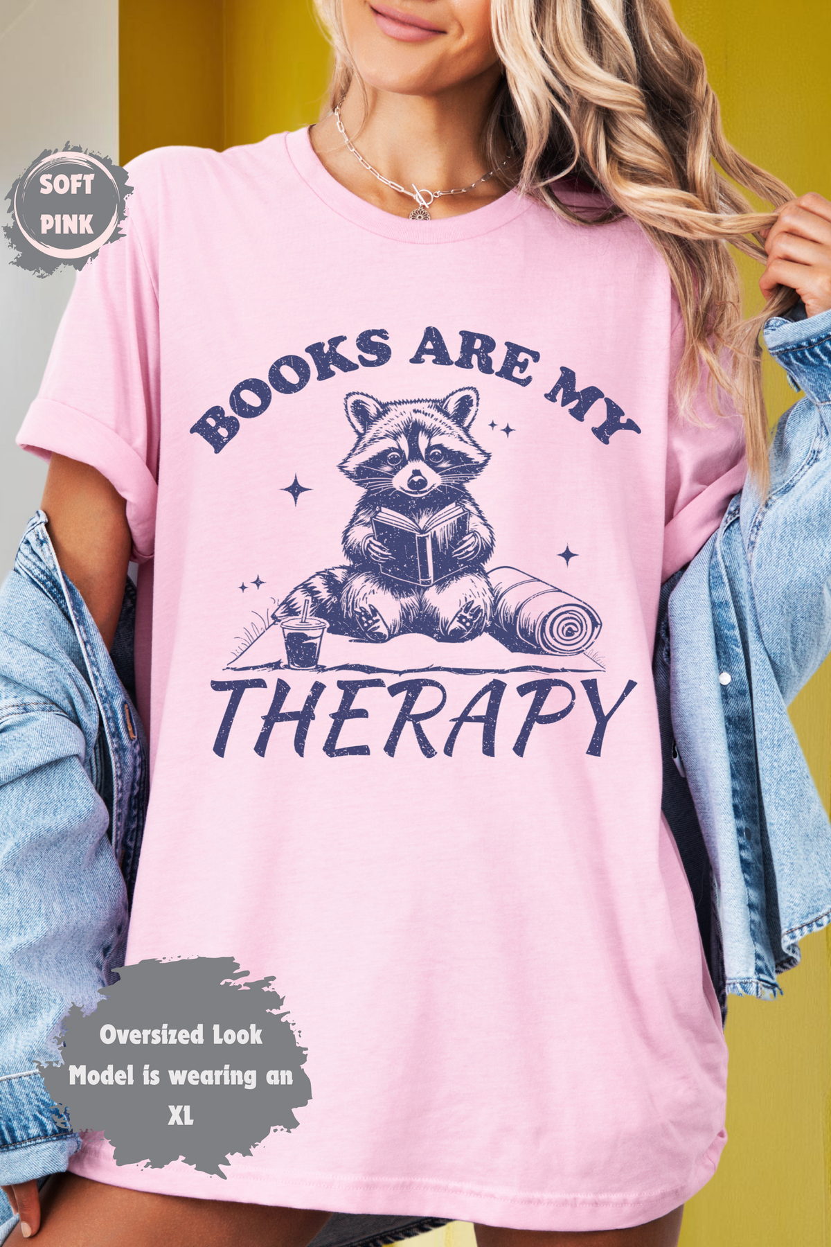 Books are my Therapy Raccoon Trash Panda
