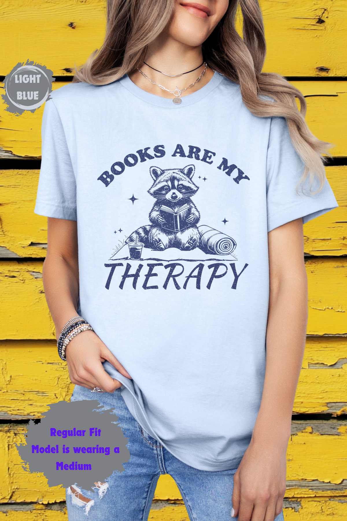 Books are my Therapy Raccoon Trash Panda