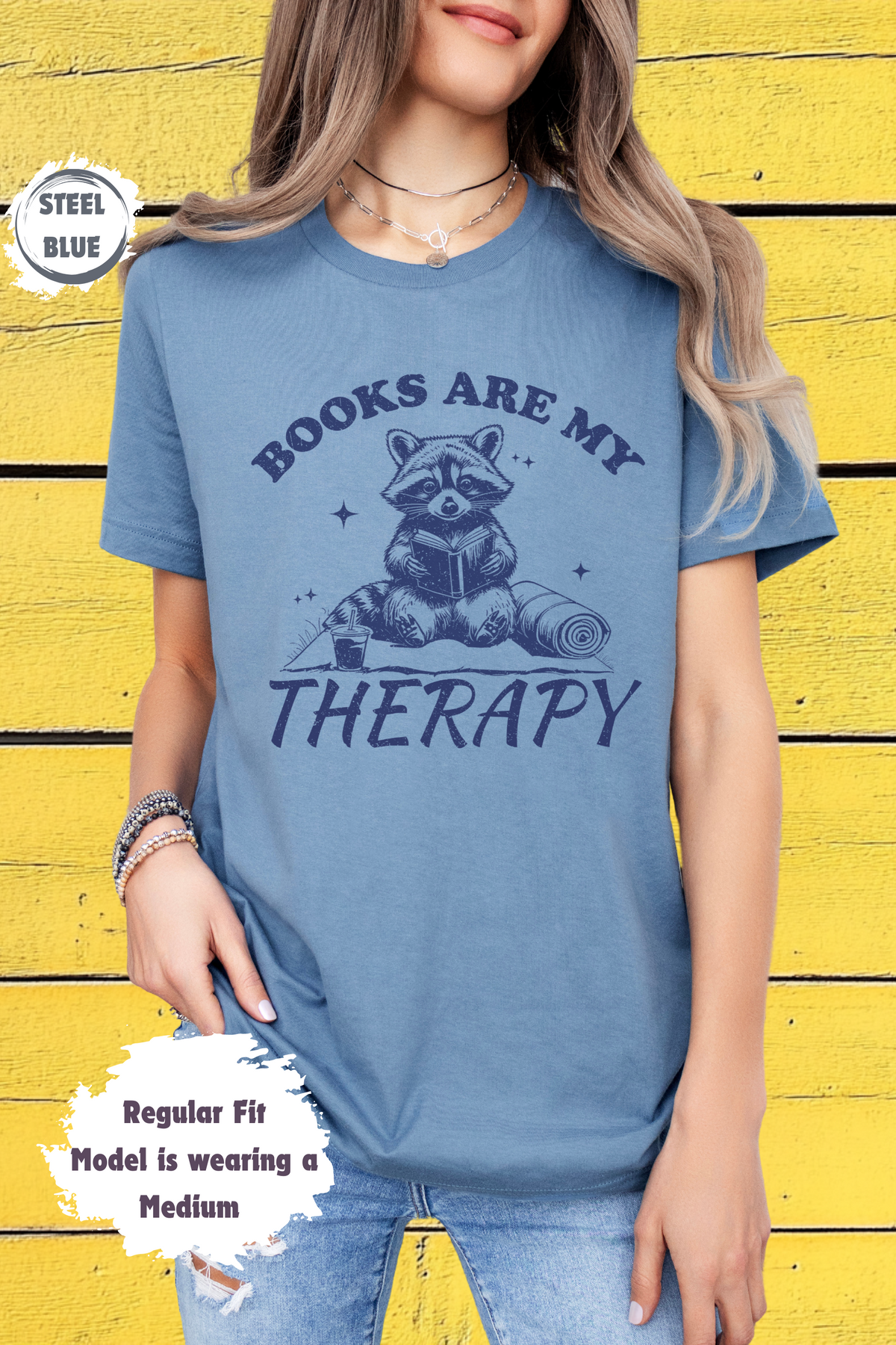 Books are my Therapy Raccoon Trash Panda