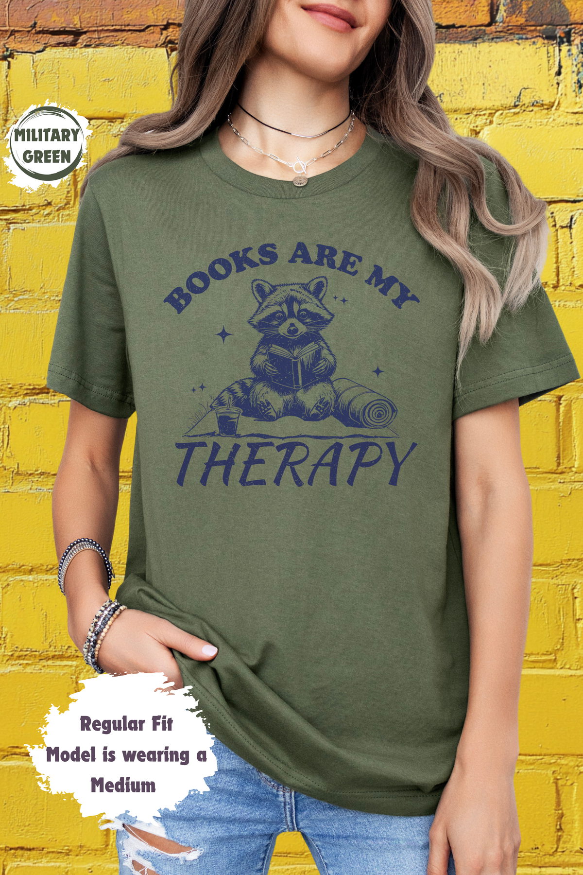 Books are my Therapy Raccoon Trash Panda