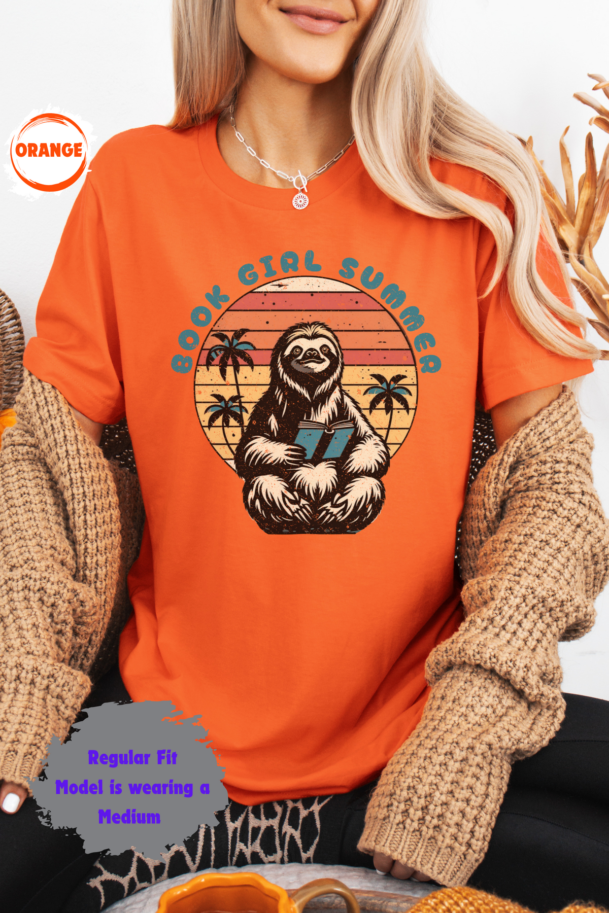 Sloth Bookworm Summer Beach Sunset Palm Tree Vibes
