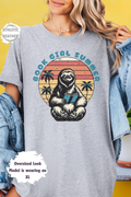 Sloth Bookworm Summer Beach Sunset Palm Tree Vibes