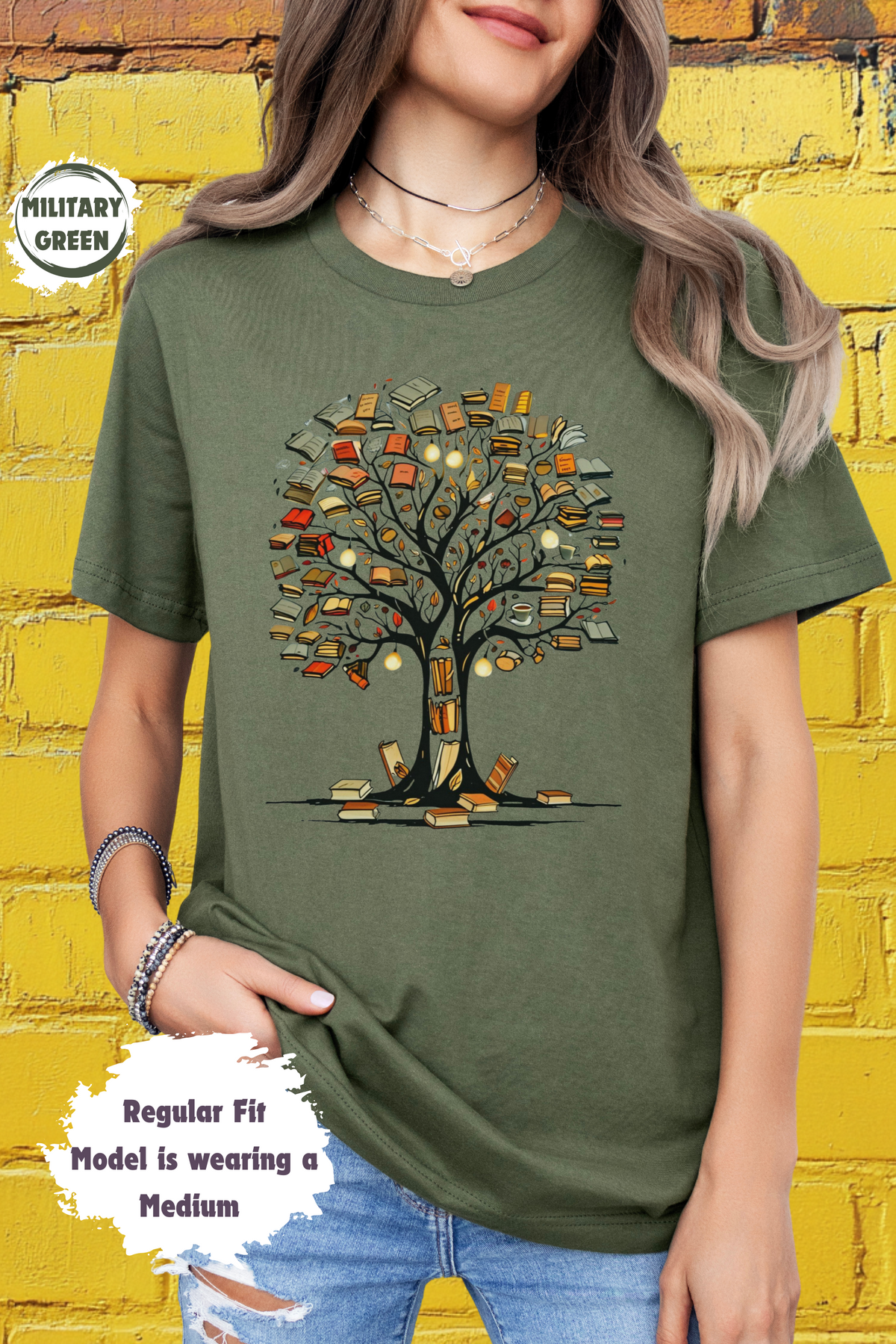 Bookworm Tree of Books Knowledge Lovers Bibliophiles Literary