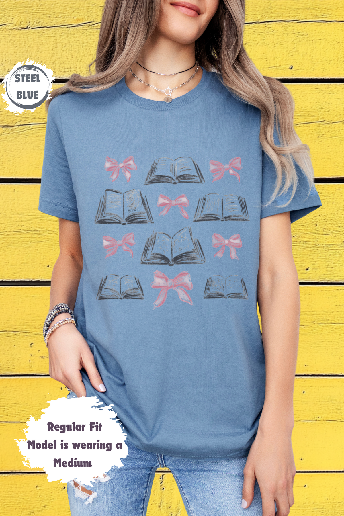 Books and Pink Ribbons Book Lover Literature Bookworm Minimalist Fun