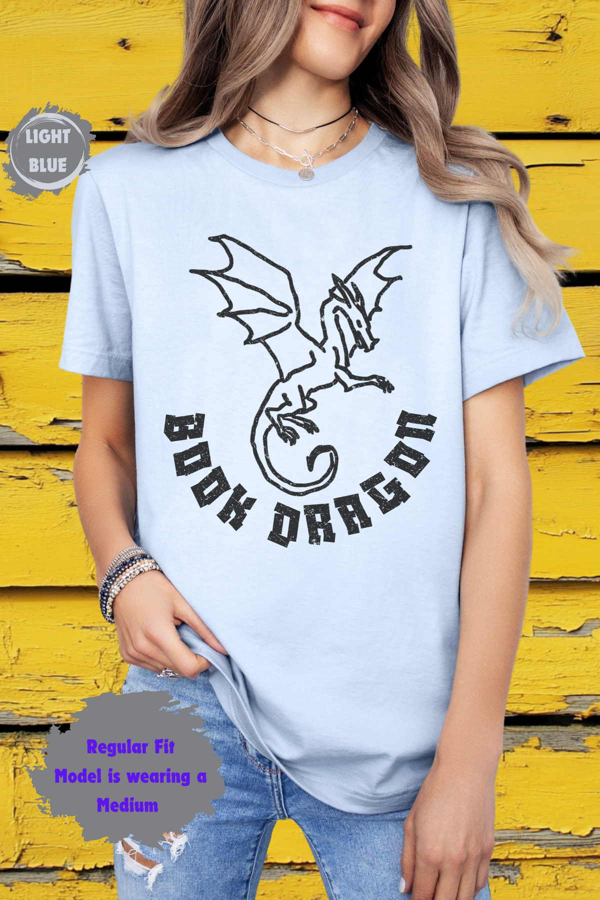 Books Dragon Book Lover Tee Reading Not a Book Worm