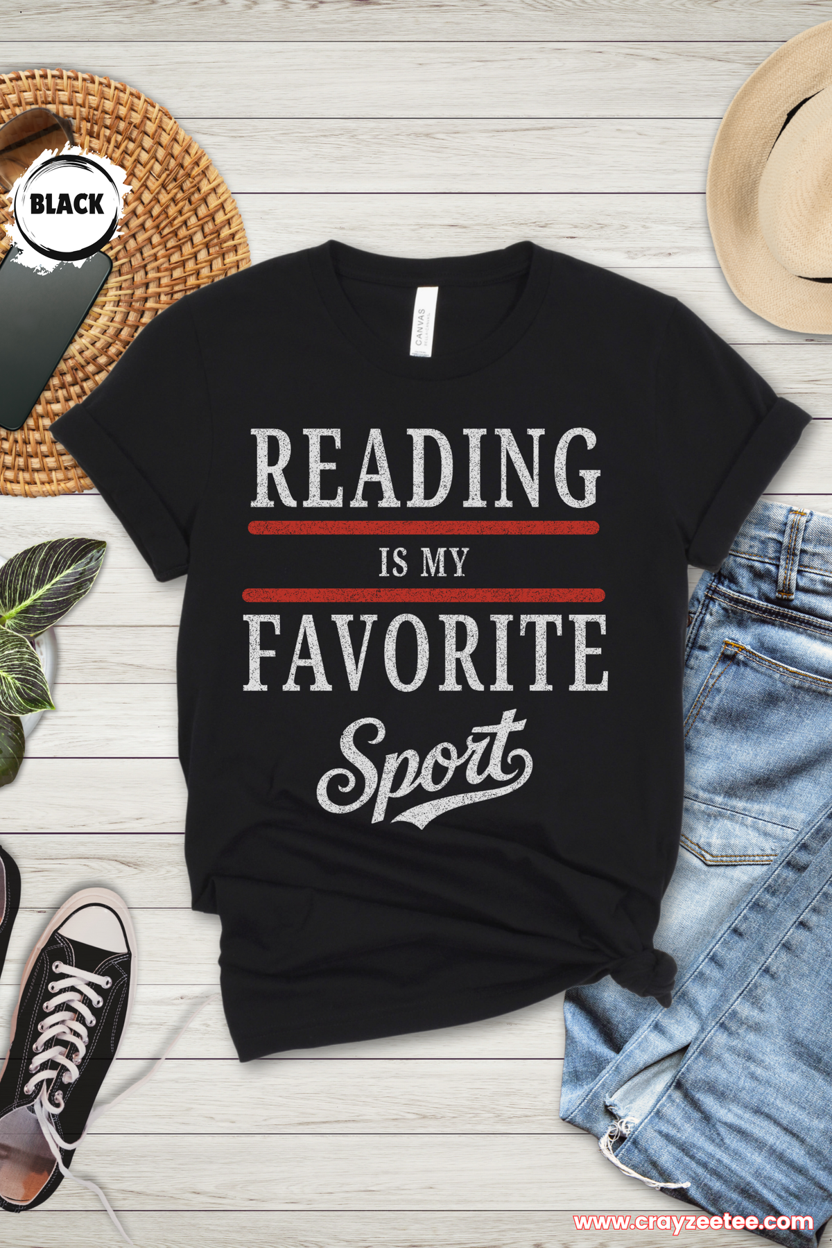 Reading Is My Favorite Sport T-Shirt Distressed Athletic Typography
