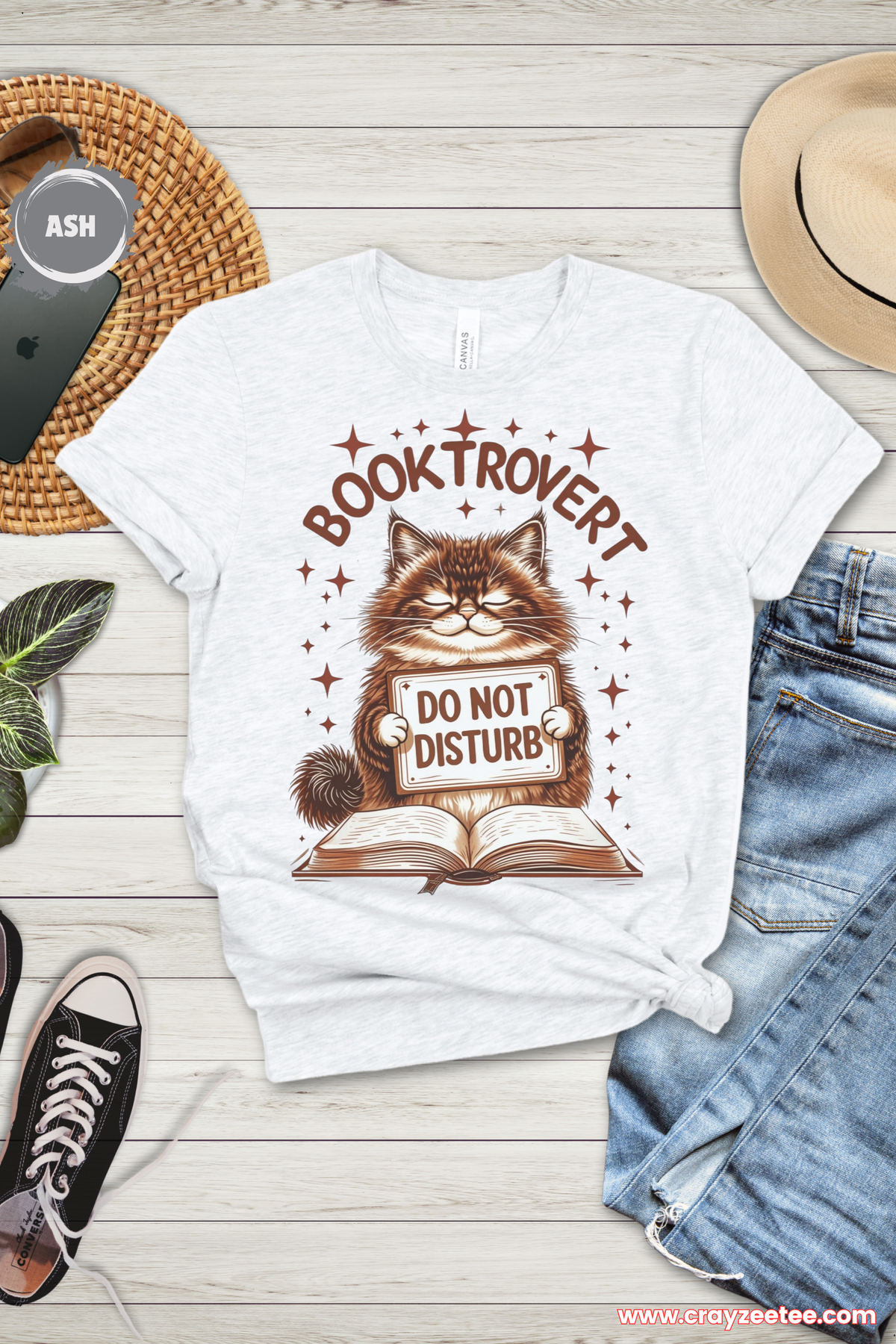 Booktrovert Do Not Disturb Kitten Reading Book Lover