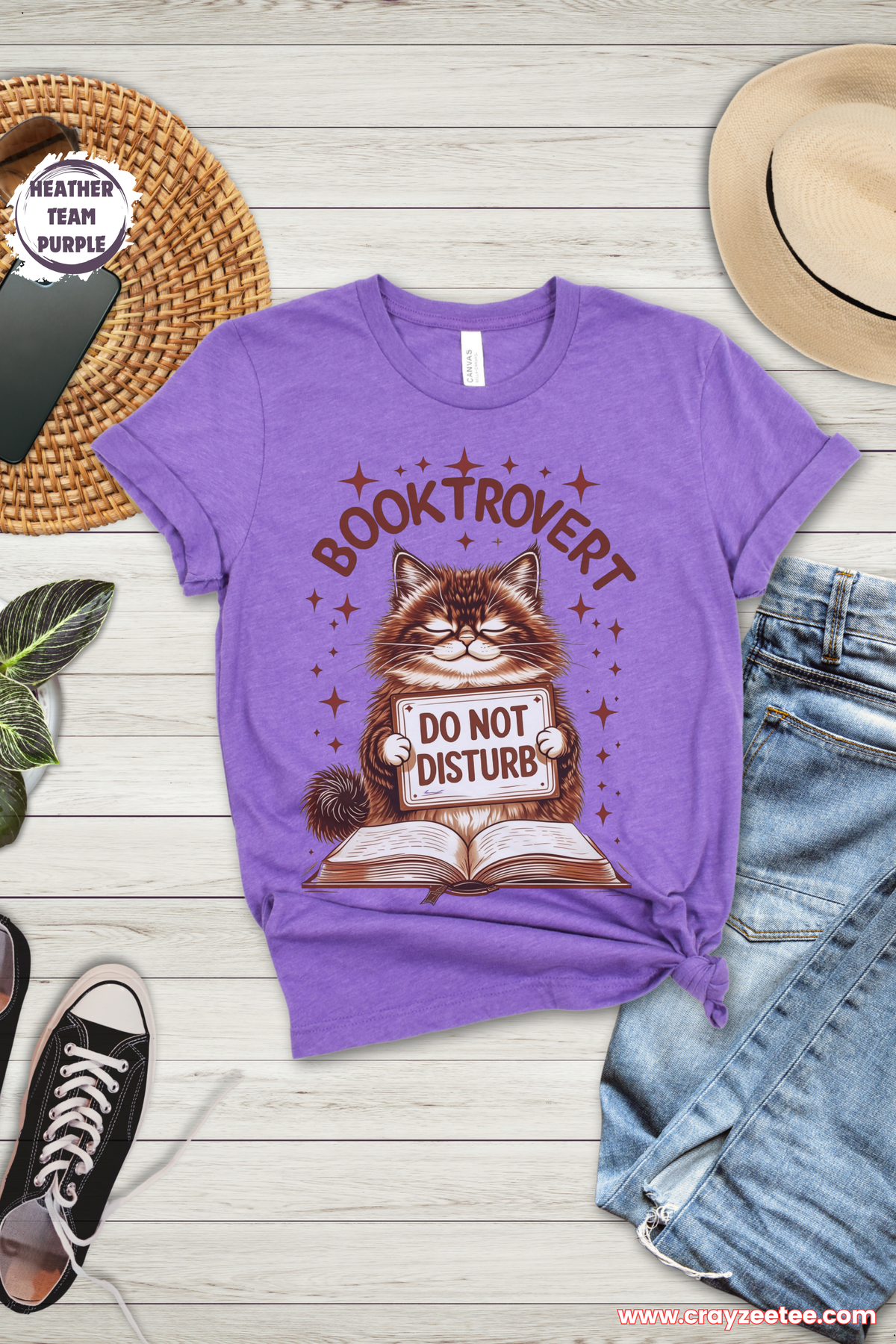Booktrovert Do Not Disturb Kitten Reading Book Lover