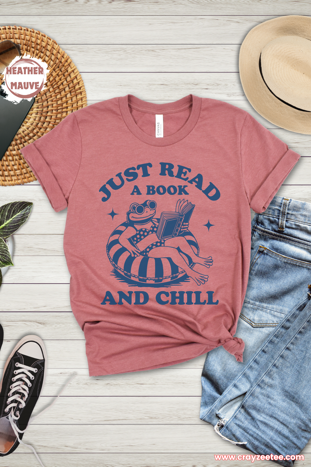 Just Read A Book And Chill Frog T Shirt Lounging Reader Shirt Top Gift For Book Lovers