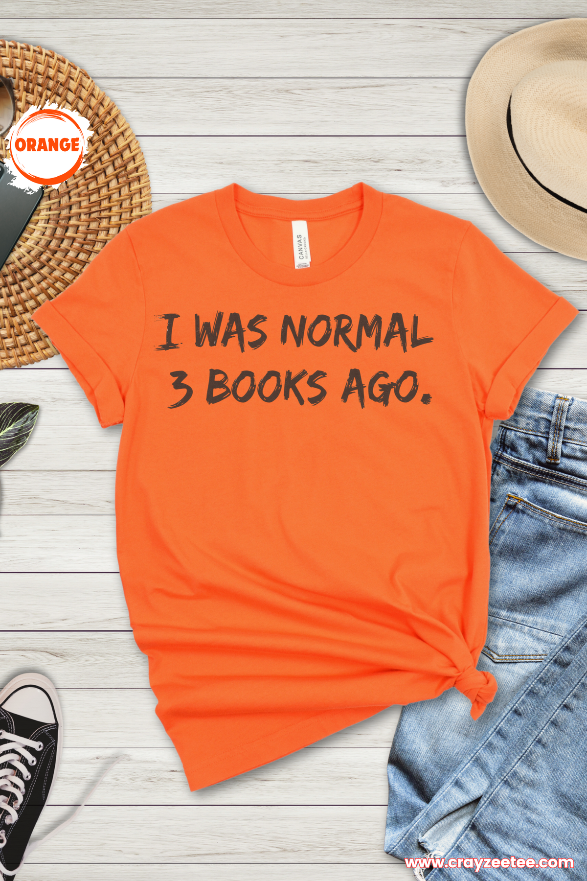I Was Normal 3 Books Ago T Shirt bold reader Shirt Top bibliophile Gift statement design for book lovers
