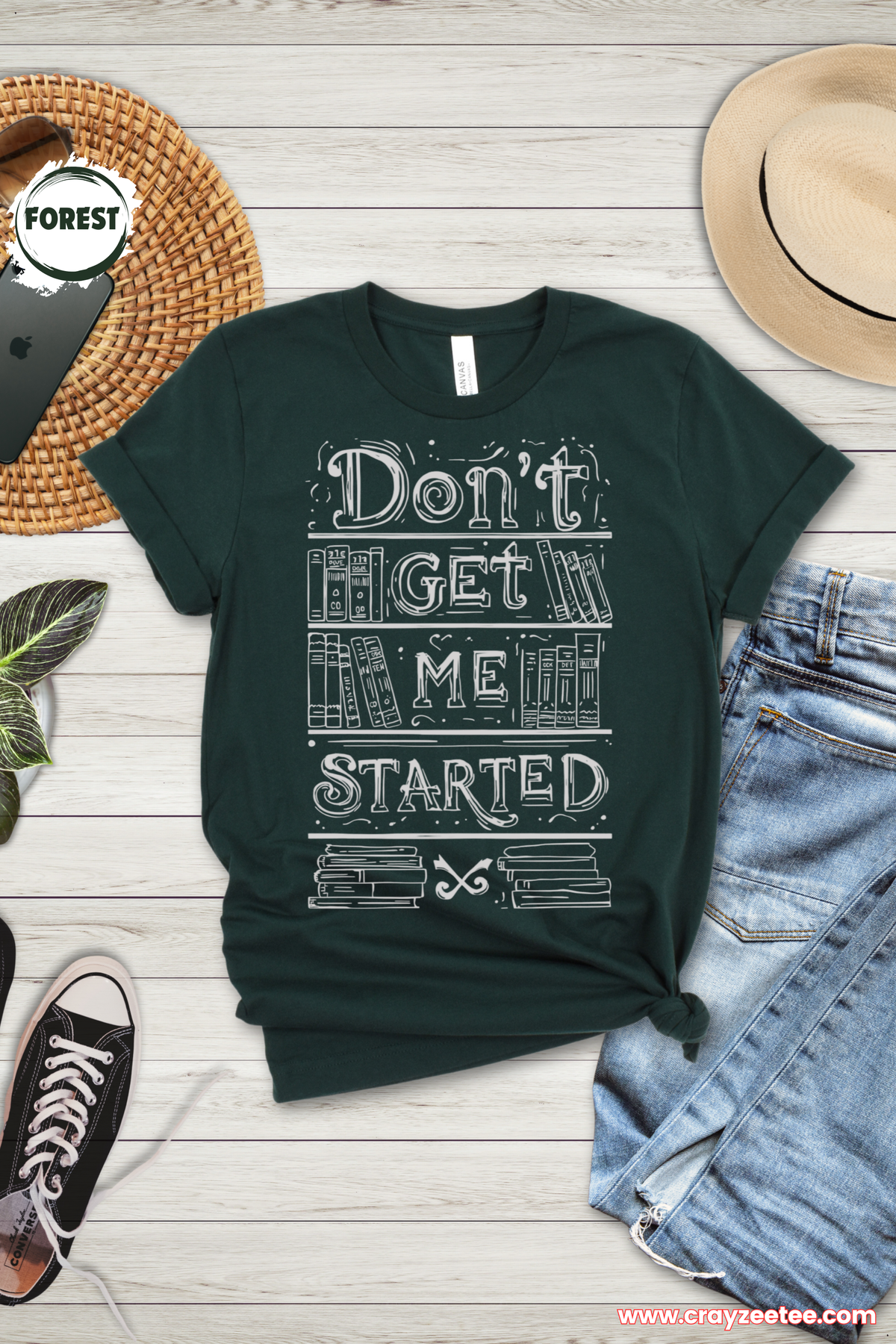 Dont get me Started book typography T Shirt bold reader Shirt Top bibliophile Gift design for book lovers